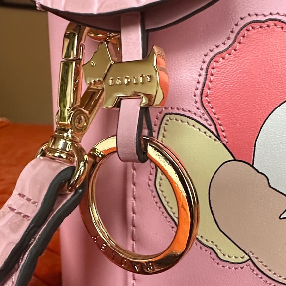 RADLEY LONDON LEATHER Pink Floral Bucket Tote - Picture 2 of 4